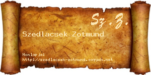 Szedlacsek Zotmund névjegykártya